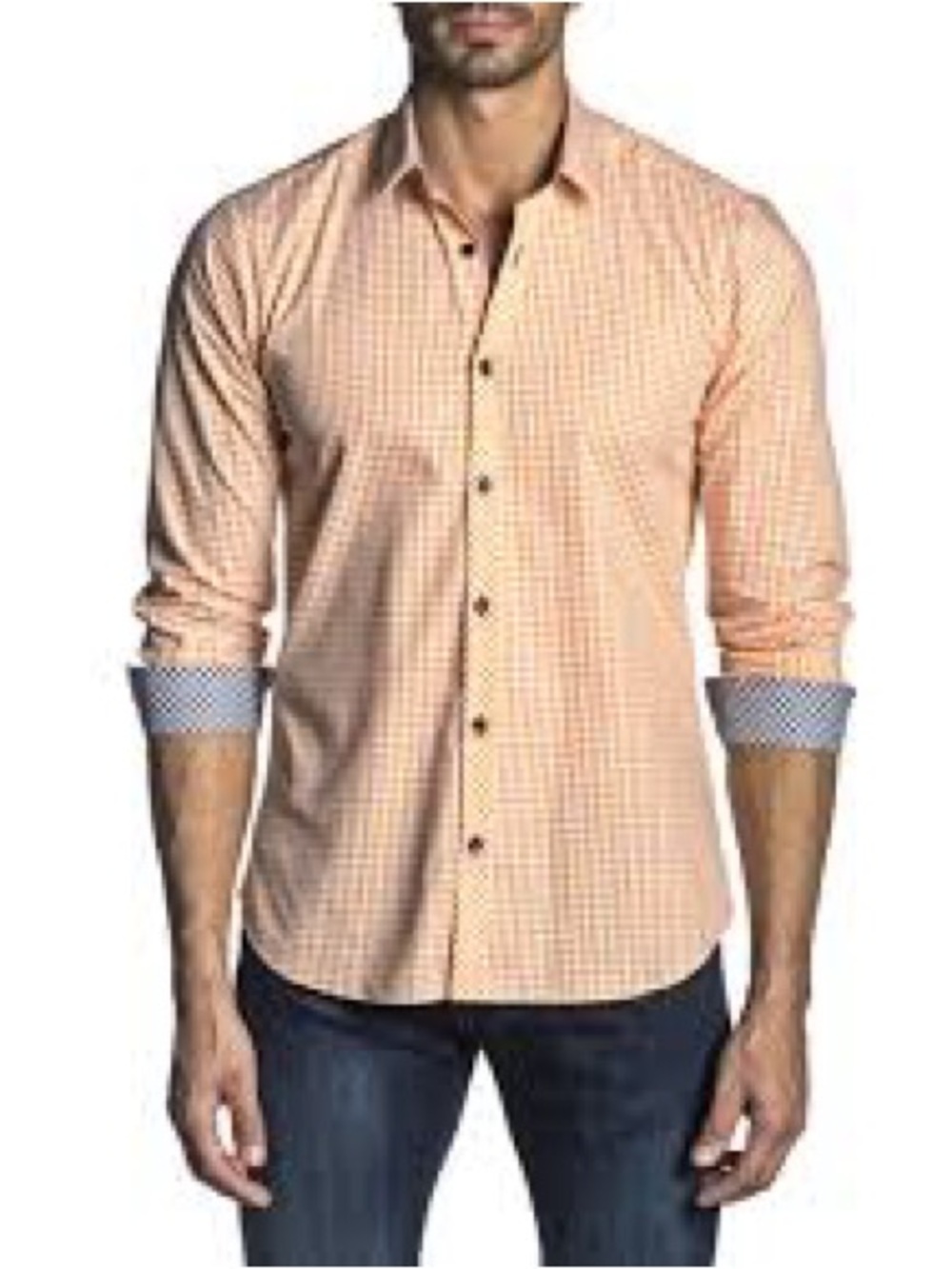 😉This is such a good looking Jared Lang 2XL Orange and Navy Gingham Top